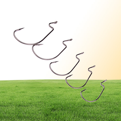 5 Sizes 1050 38105 Worm Hook High Carbon Steel Barbed Hooks Asian Carp Fishing Gear 200 Pieces Lot BL05