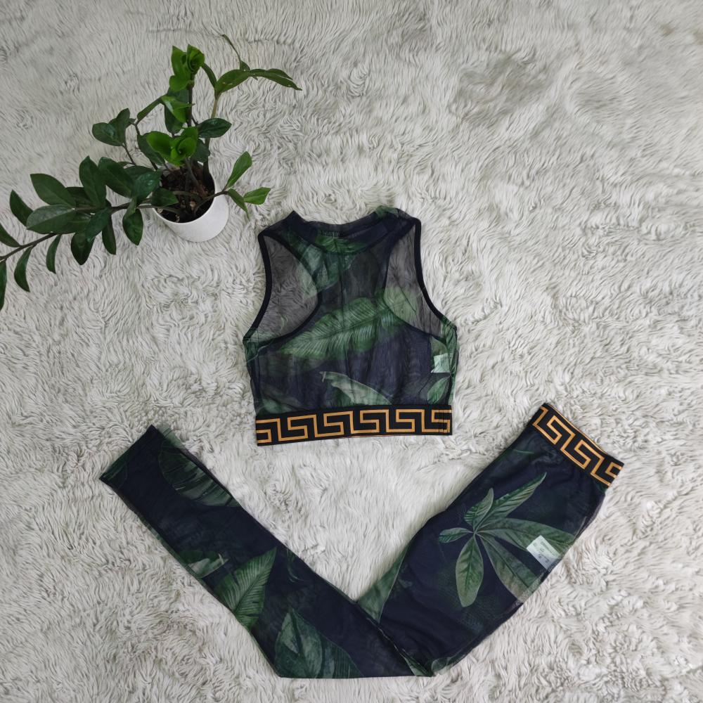 Women's Tracksuits Tops Shirts and Pants Outdoor Sport Outfit Womens Summer Tracksuits Yogo Clothes Vest Letter Print Gym Leggings Tanks and Trou