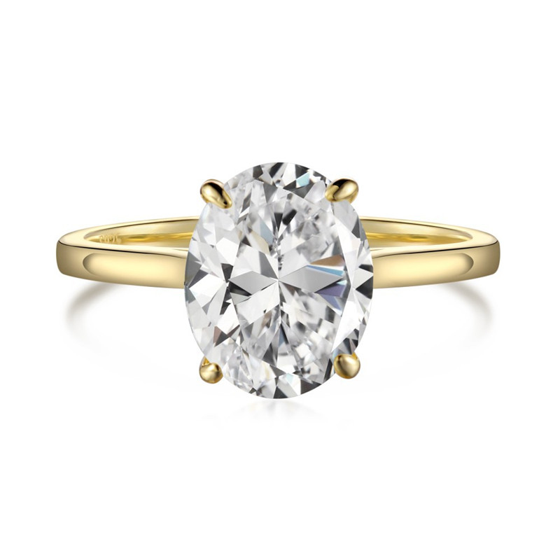 gold designer ring for woman wed dia sterling sier zirconia oval square heart love wedding promise womens engagement rings jewelry size 59 gift box