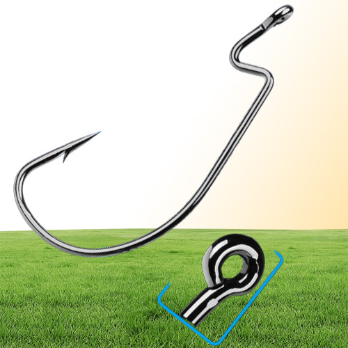 5 Sizes 1050 38105 Worm Hook High Carbon Steel Barbed Hooks Asian Carp Fishing Gear 200 Pieces Lot BL05