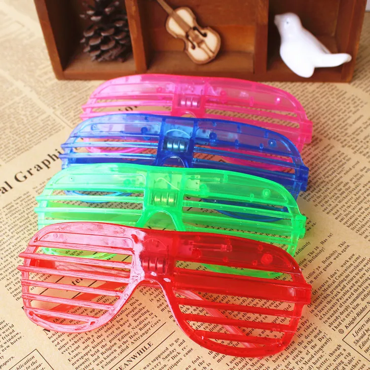 Fashion Shutters Shape LED Flashing Light Up kids Toys Christmas Party Supplies Decoration Glowing Glasses G0713