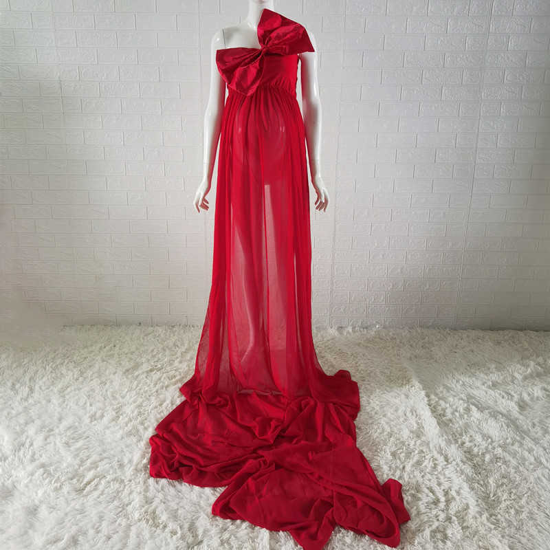 Summer Maternity Photography Props Outfits Big Bow Knot Maternity Photo Shoot Fashion Long Dress L230712