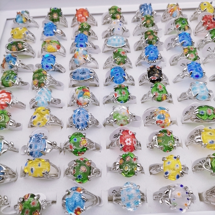 Wedding Rings 30pcs Rings for Men and Women Vintage Colored Stone Charm Party Ring Fashion Jewelry Love Wedding Bohemia Gifts Wholesale 230713