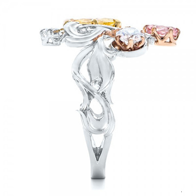 Wedding Rings Yellow Pink White Three Colors CZ Zircon Fashion Ring Wedding Rings For Women Birthday Stone Gifts Female Party Finger Ring 230713