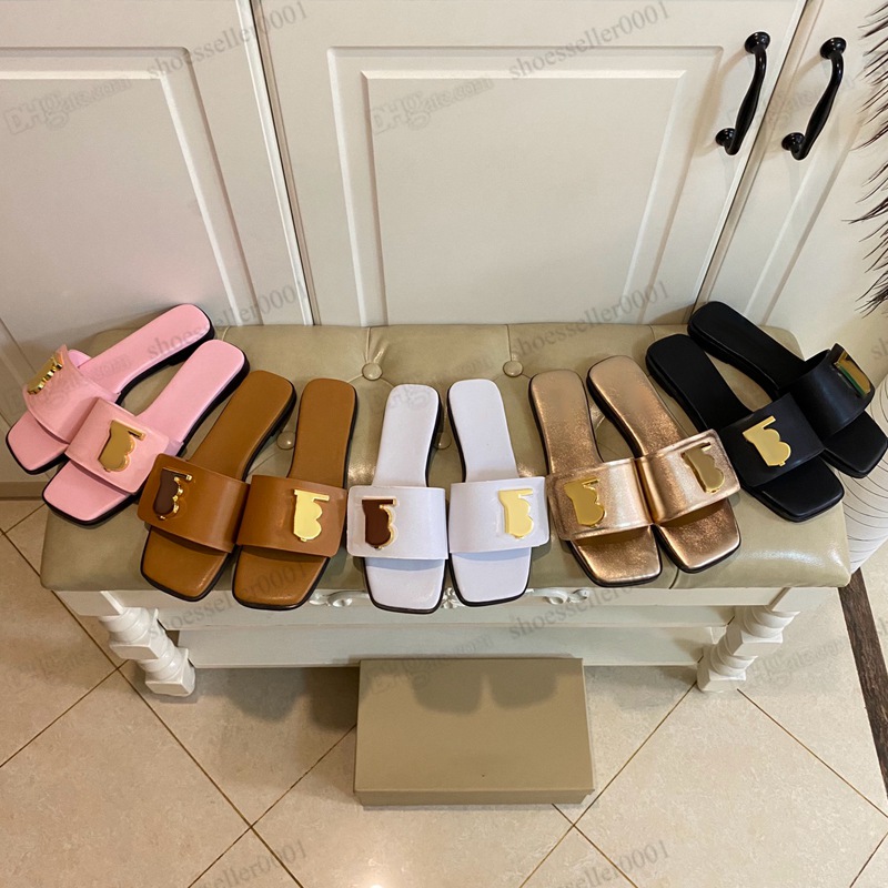 High quality leather slippers for women burbery burberyity shoes summer print square head low heel burbrery metal label flat outside wear womans burbr sandals
High quality leather slippers for women burbery burberyity shoes summer print square head low heel burbrery metal label flat outside wear womans burbr sandals