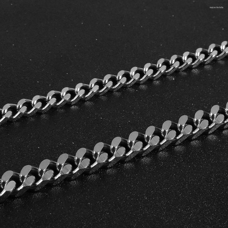 Link Bracelets Fashion Men Stainless Steel Cuban Chains 6mm/8mm Width Dubai Curb Chain Bangle Wrist Male Jewelry