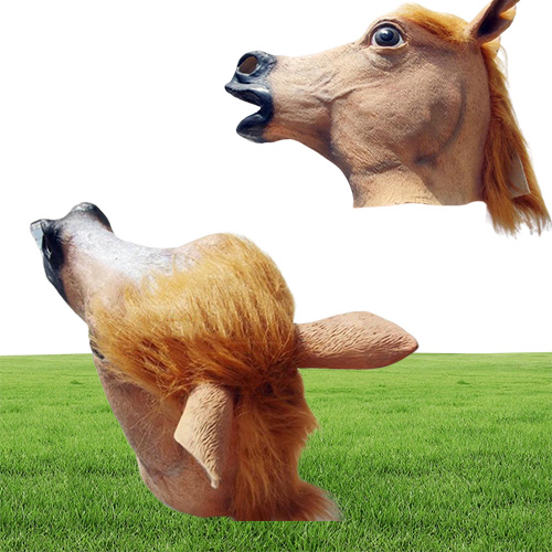 Creepy Mask Head Halloween Costume Theater Prop Novelty Latex Ruer party animal masks 9586489