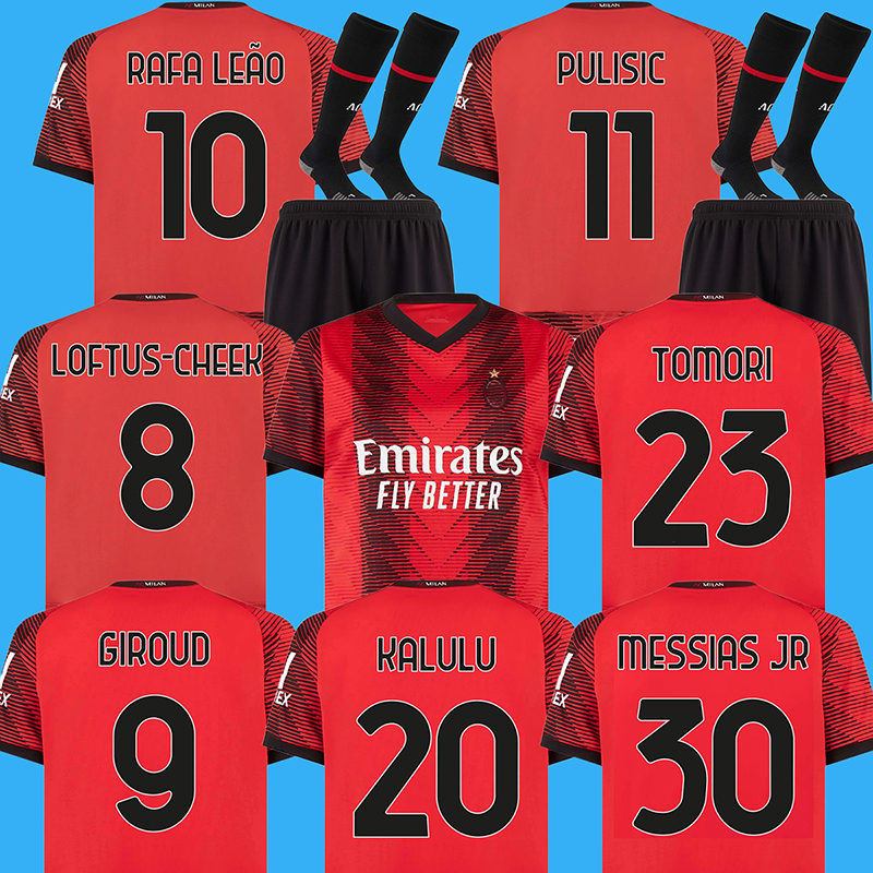 23 24 soccer jerseys AC Milans PULISIC RAFA LEAO LOFTUS CHEEK TOMORI KALULU DE KETELAERE football shirt SAELEMAEKERS MESSIAS JR 2023 2024 men kids kits, Home
23 24 soccer jerseys AC Milans PULISIC RAFA LEAO LOFTUS CHEEK TOMORI KALULU DE KETELAERE football shirt SAELEMAEKERS MESSIAS JR 2023 2024 men kids kits, Home