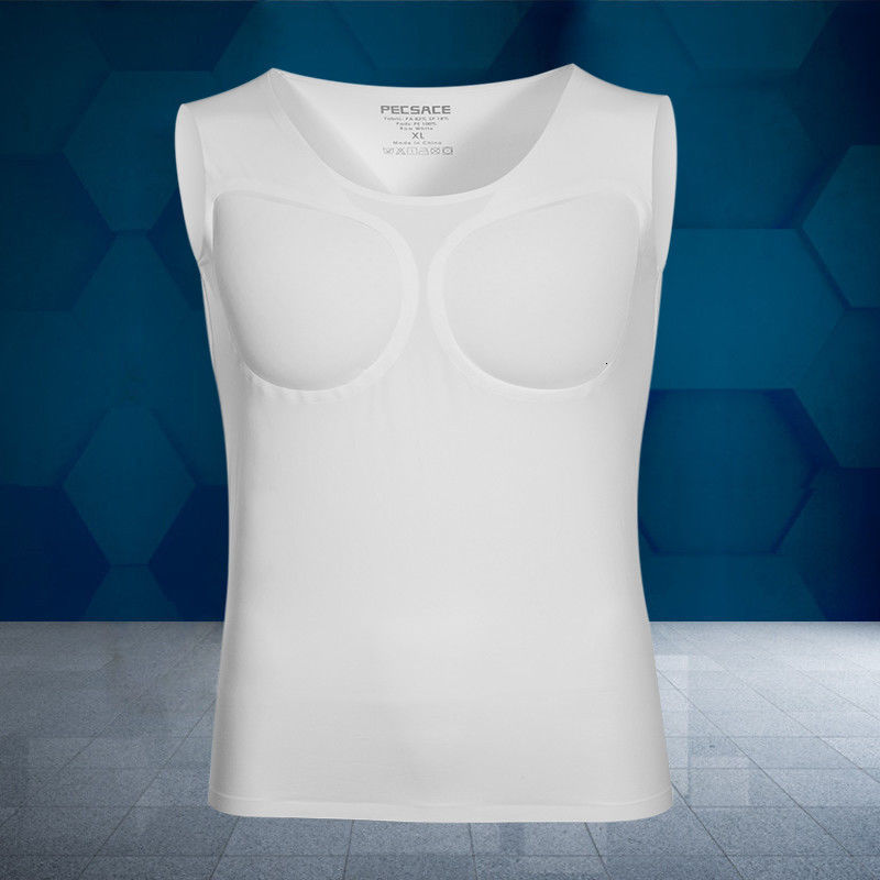 Men's T-Shirts Men Body Shaper Muscle Enhancers ABS Invisible Pads Top Cosplay Chest Shirts Soft Protection Fitness Muscular Undershirt 230713 - view 4