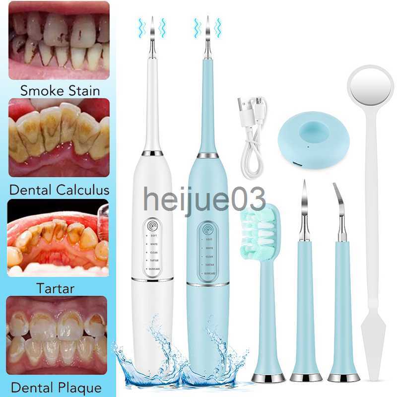 Teeth Whitening Electric Sonic Dental Irrigator Scaler Teeth Whitening Portable Ultrasonic Tartar Calculus Remover Teeth Cleaning Tool x0714