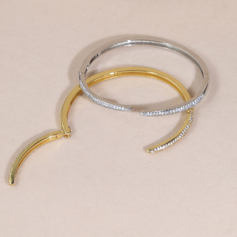 free shipping gold silver color classic open zircon Bracelet Women Men hip hop Iced Out Bling Cubic Zirconia Couple Jewelry Gift