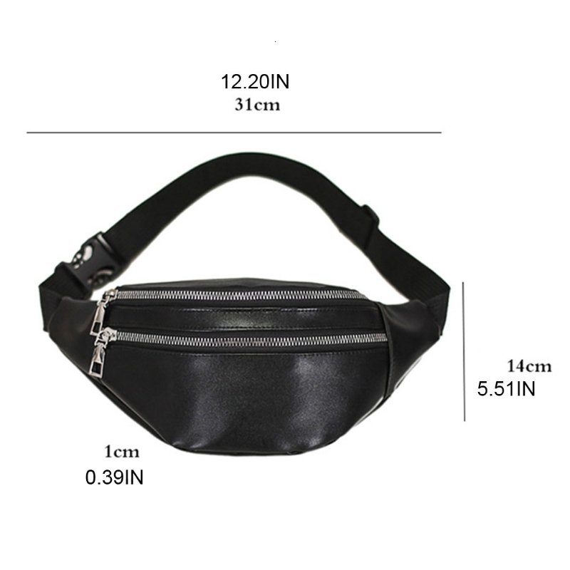Waist Bags Fanny Packs Pack Bag with Zipper Pockets Adjustable Belt PU Leather for Men Women Fashion Travel Pouch 230713