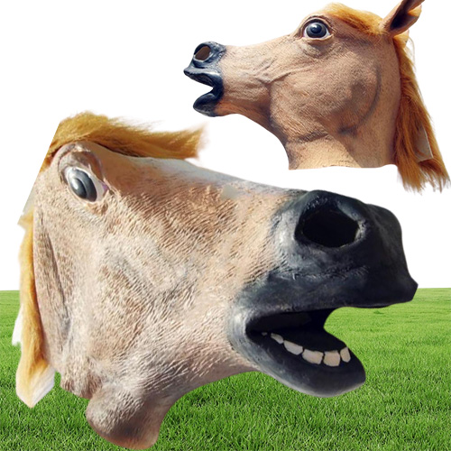 Creepy Mask Head Halloween Costume Theater Prop Novelty Latex Ruer party animal masks 9586489