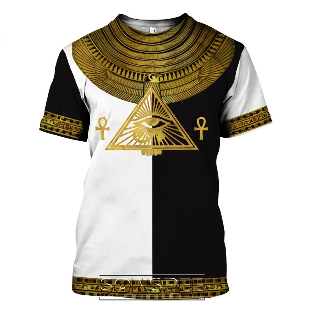 Men's T-Shirts Summer Men's T-Shirt Casual 3D Printing Ancient Egypt Eye of Horus Egyptian Symbol T-Shirt Men's Women's Short Slee