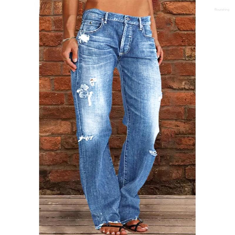Women's Jeans Fashion Stretch Mid-Waist Straight Women Casual Stitching Denim Pants Washable Broken Holes, Light blue
Women's Jeans Fashion Stretch Mid-Waist Straight Women Casual Stitching Denim Pants Washable Broken Holes, Light blue