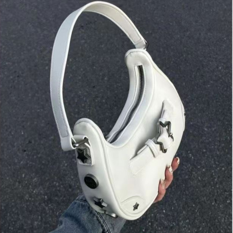 Waist Bags Vintage Star Y2K Bag Gothic Punk Handbags For Women Fashion Underarm Ladies Clutch Pu Leather Female Armpit Purses Y2k 230713