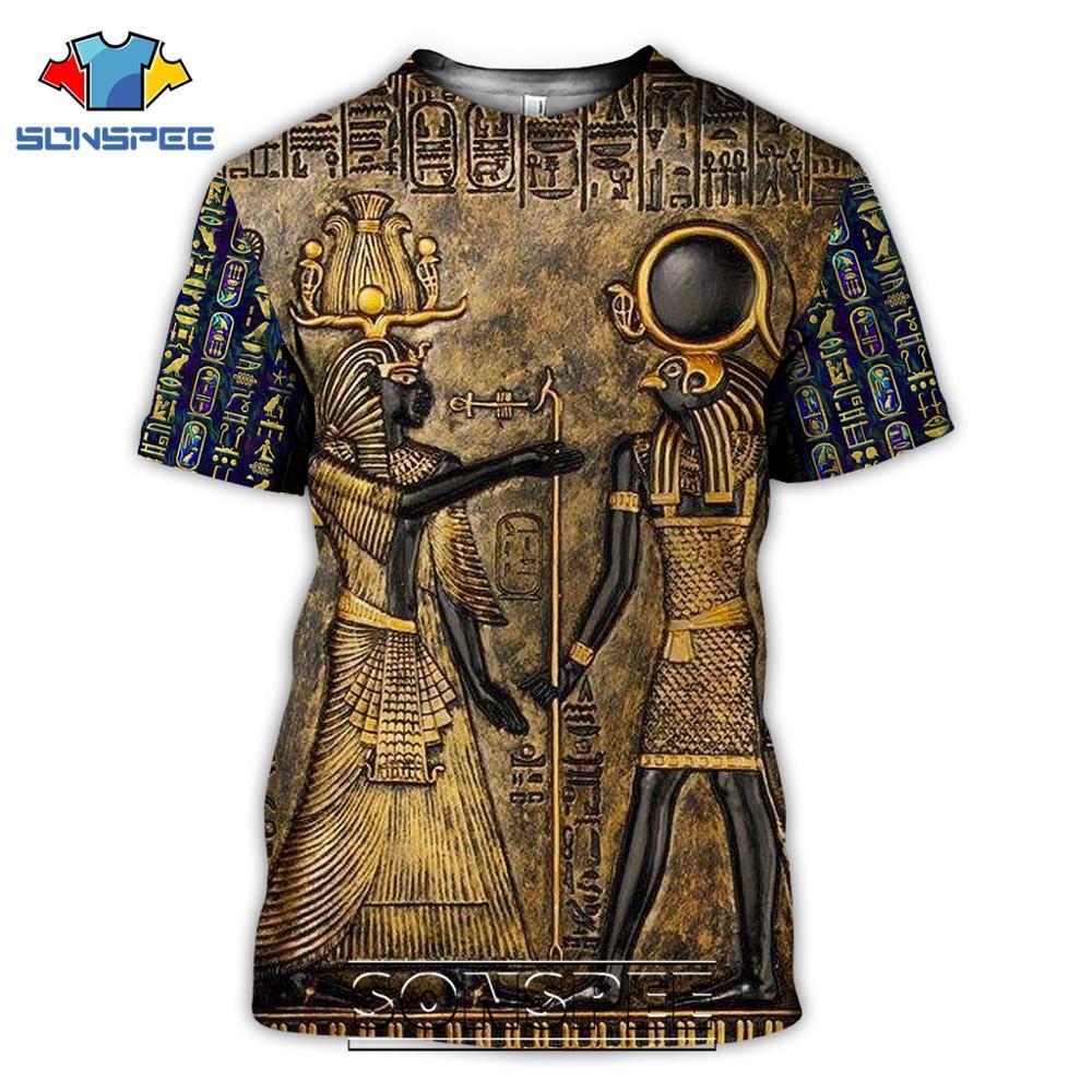 Men's T-Shirts Summer Men's T-Shirt Casual 3D Printing Ancient Egypt Eye of Horus Egyptian Symbol T-Shirt Men's Women's Short Slee