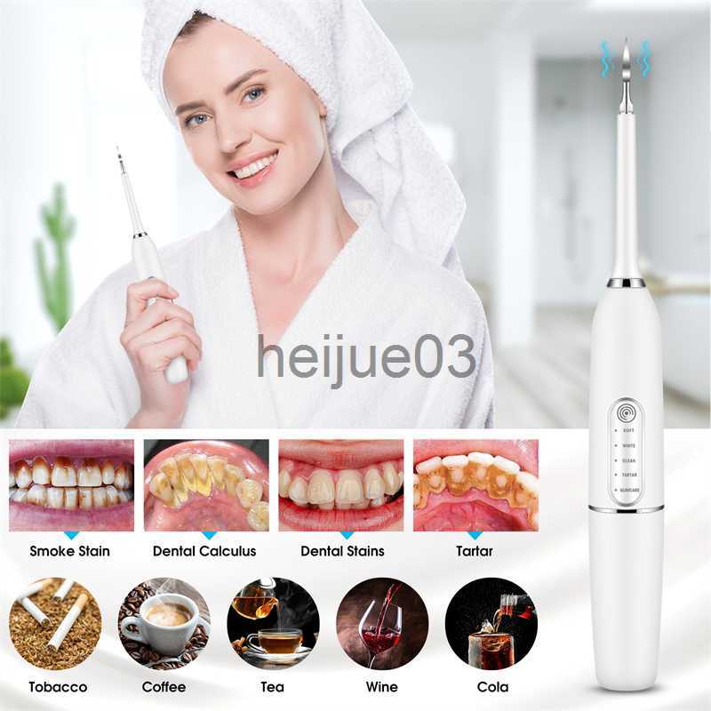 Teeth Whitening Electric Sonic Dental Irrigator Scaler Teeth Whitening Portable Ultrasonic Tartar Calculus Remover Teeth Cleaning Tool x0714