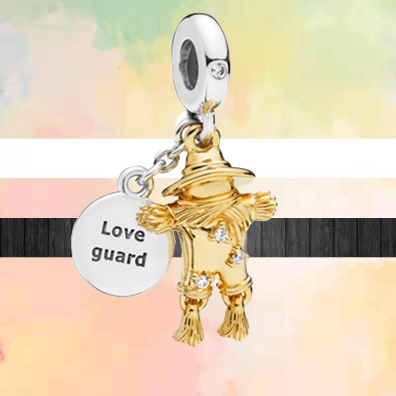 925 Silver Charm Golden Star Moon Crown Safety Chain Pendant Bead Dangle Fashion Charms Set Pendant DIY Fine Beads Jewelry