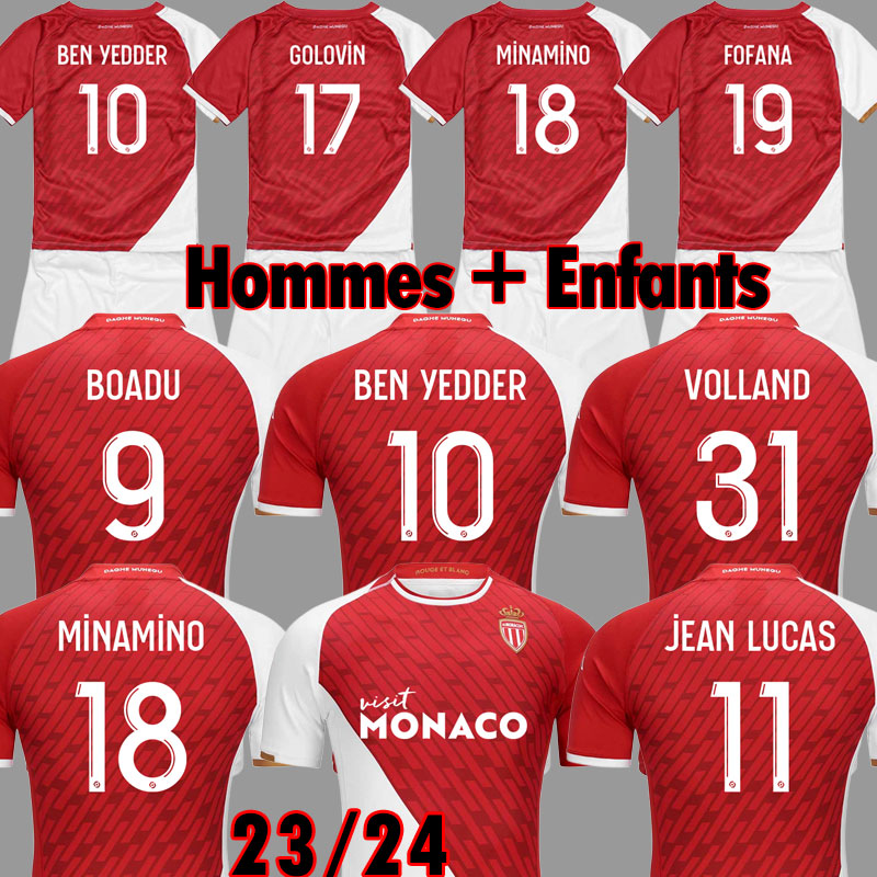 

2023 2024 AS Monaco BEN YEDDER Soccer Jerseys MINAMINO BOADU GOLOVIN 23 24 maillot de foot VOLLAND EMBOLO Flocage JORGE Men Kids DISASI FOFANA Football Shirt DIATTA, League away