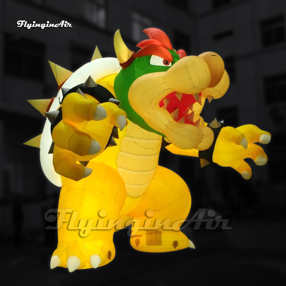 Fantastic Large Inflatable King Bowser Koopa Cartoon Character Air Blow Up Evil Turtle For Comic Show