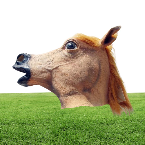 Creepy Mask Head Halloween Costume Theater Prop Novelty Latex Ruer party animal masks 9586489