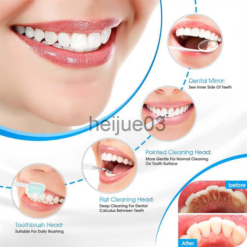 Teeth Whitening Electric Sonic Dental Irrigator Scaler Teeth Whitening Portable Ultrasonic Tartar Calculus Remover Teeth Cleaning Tool x0714