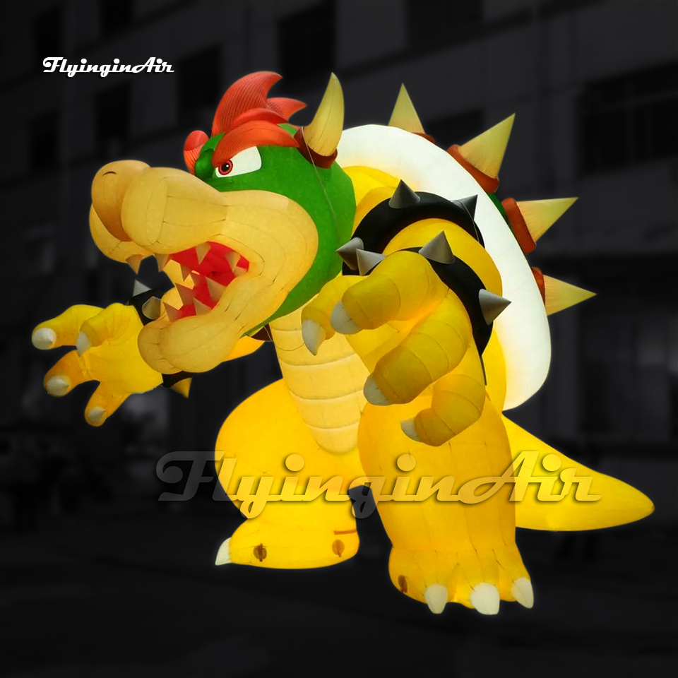 Fantastic Large Inflatable King Bowser Koopa Cartoon Character Air Blow Up Evil Turtle For Comic Show