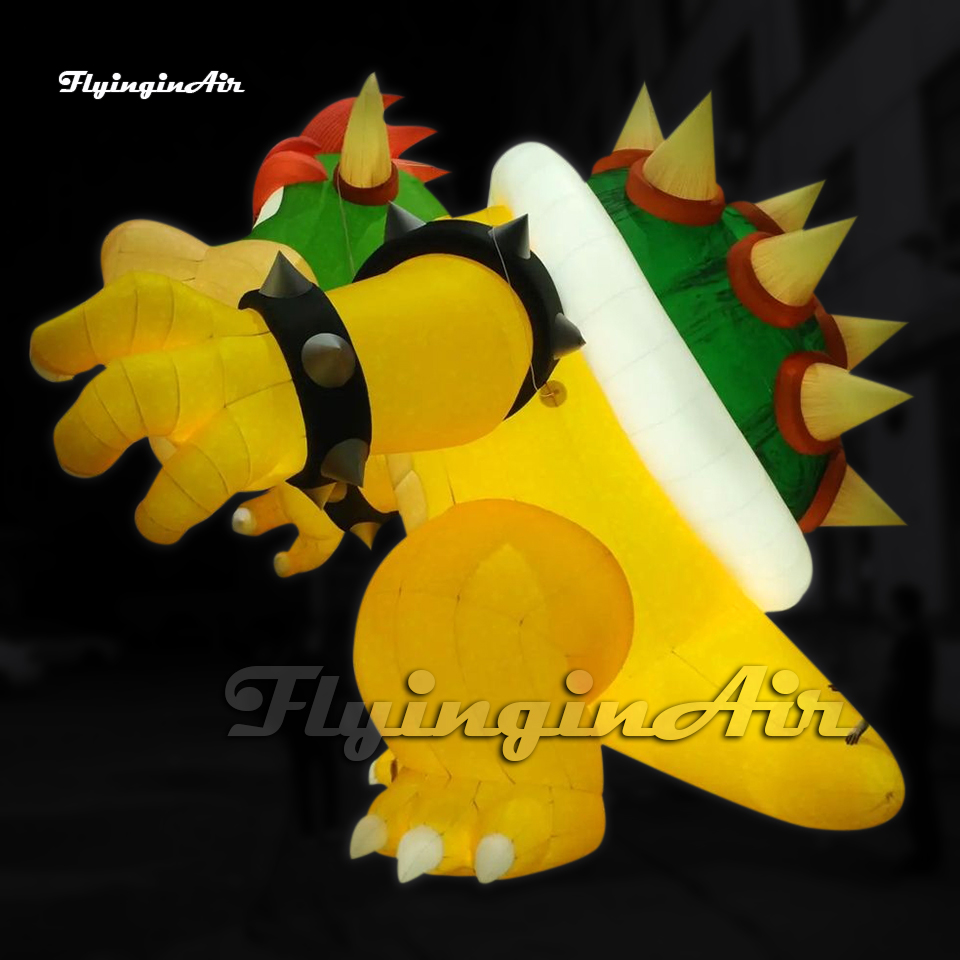Fantastic Large Inflatable King Bowser Koopa Cartoon Character Air Blow Up Evil Turtle For Comic Show