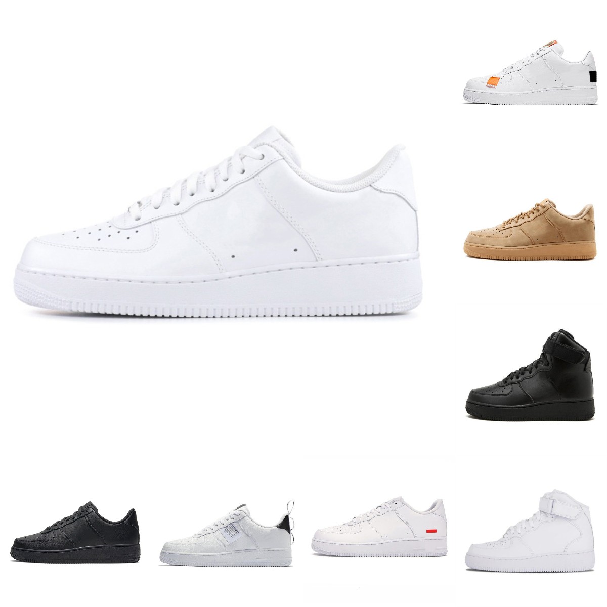 

Classic Skateboard Forces Low Sports Shoes AirForce Mens Women Air High 1 07 One Triple White Black Wheat Utility Shadow 1s Platform Sport Designer Trainers Sneakers, Box