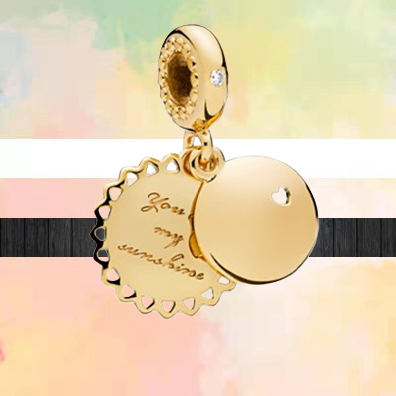 925 Silver Charm Golden Star Moon Crown Safety Chain Pendant Bead Dangle Fashion Charms Set Pendant DIY Fine Beads Jewelry