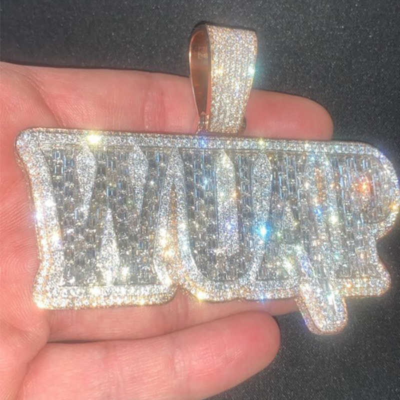Custom Letter Name Number Fine Jewelry Pendants Iced Out Round Moissanite Diamond Hip Hop Jewelry Personalize Jewelry