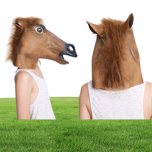 Creepy Mask Head Halloween Costume Theater Prop Novelty Latex Ruer party animal masks 9586489