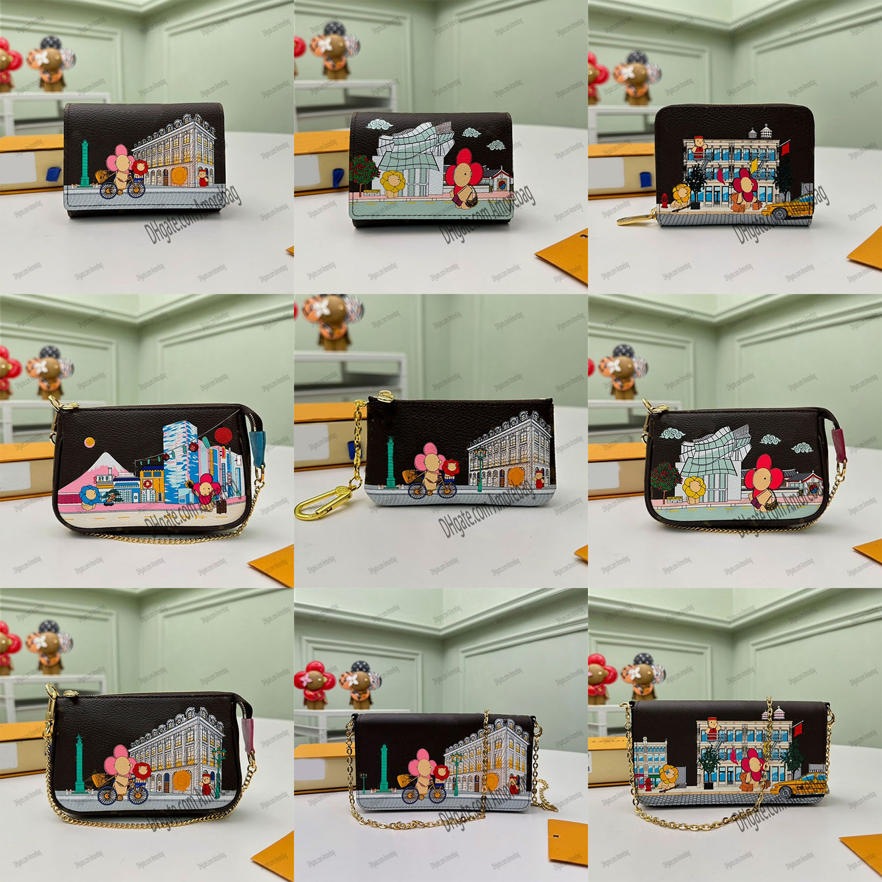 Fashion Old Flower Wallets Vivienne men's Card Holder Sakura Tree Temple Graffiti Clutch Bags Designer women holiddays purse Handbags Mini Pouches Letters bag
Fashion Old Flower Wallets Vivienne men's Card Holder Sakura Tree Temple Graffiti Clutch Bags Designer women holiddays purse Handbags Mini Pouches Letters bag