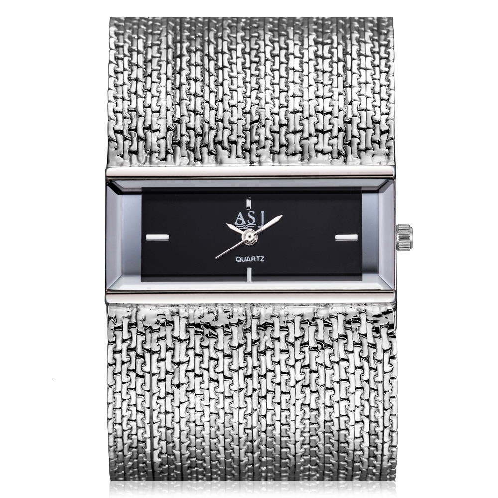 Women s Watches ASJ Women Quartz Watch Water Resistance Rectangle Dial Twining Chain Strap Bracelet 230714