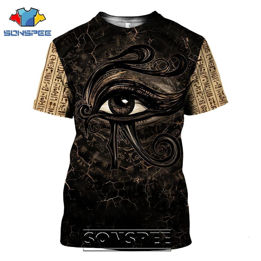 Men's T-Shirts Summer Men's T-Shirt Casual 3D Printing Ancient Egypt Eye of Horus Egyptian Symbol T-Shirt Men's Women's Short Slee