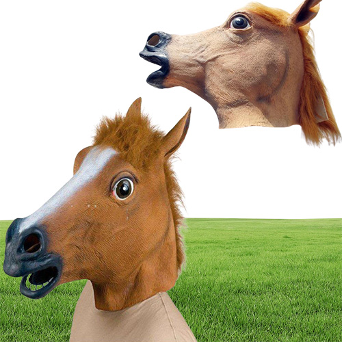 Creepy Mask Head Halloween Costume Theater Prop Novelty Latex Ruer party animal masks 9586489