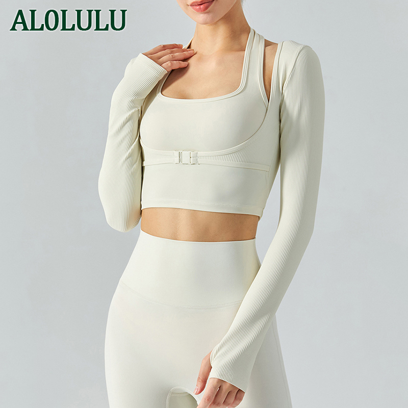 AL0LULU Yoga long-sleeved sports top women's fitness clothing with chest pad, Light cream green
AL0LULU Yoga long-sleeved sports top women's fitness clothing with chest pad, Light cream green