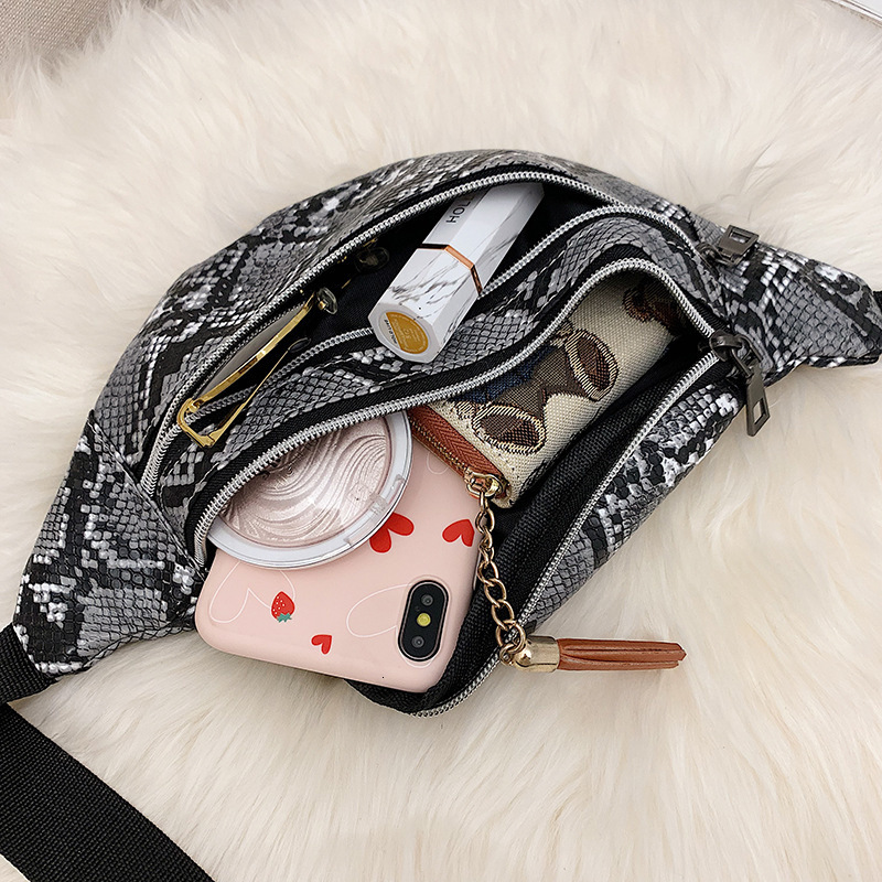 Waist Bags Travel Fashion Bag Womens Snake Pattern PU Leather Fanny Pack Ladies Portable Chest 230713