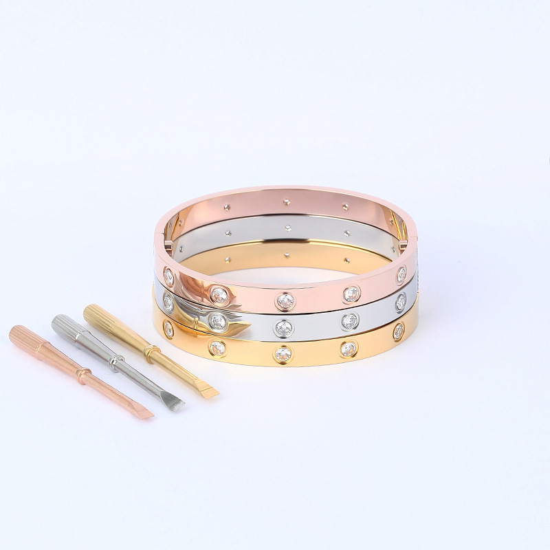Love Bracelets for women Silver Rose Gold Bangles with stone Women Men Bangle Screw Bracelet Couple Classic Diamond Jewelry Accessories With Pochette Bijoux
Love Bracelets for women Silver Rose Gold Bangles with stone Women Men Bangle Screw Bracelet Couple Classic Diamond Jewelry Accessories With Pochette Bijoux