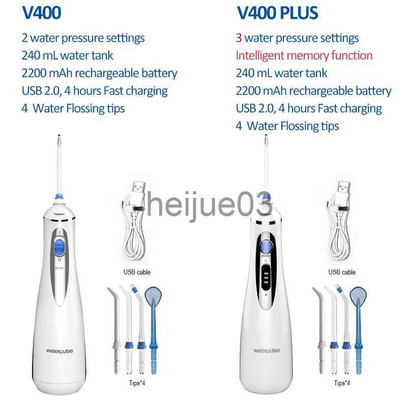 Teeth Whitening Waterpulse V400 Oral Irrigator Water Flosser Electric Oral Irrigator Mouth Cleaning Dental Irrigator Portable Water Floss Plus x0714