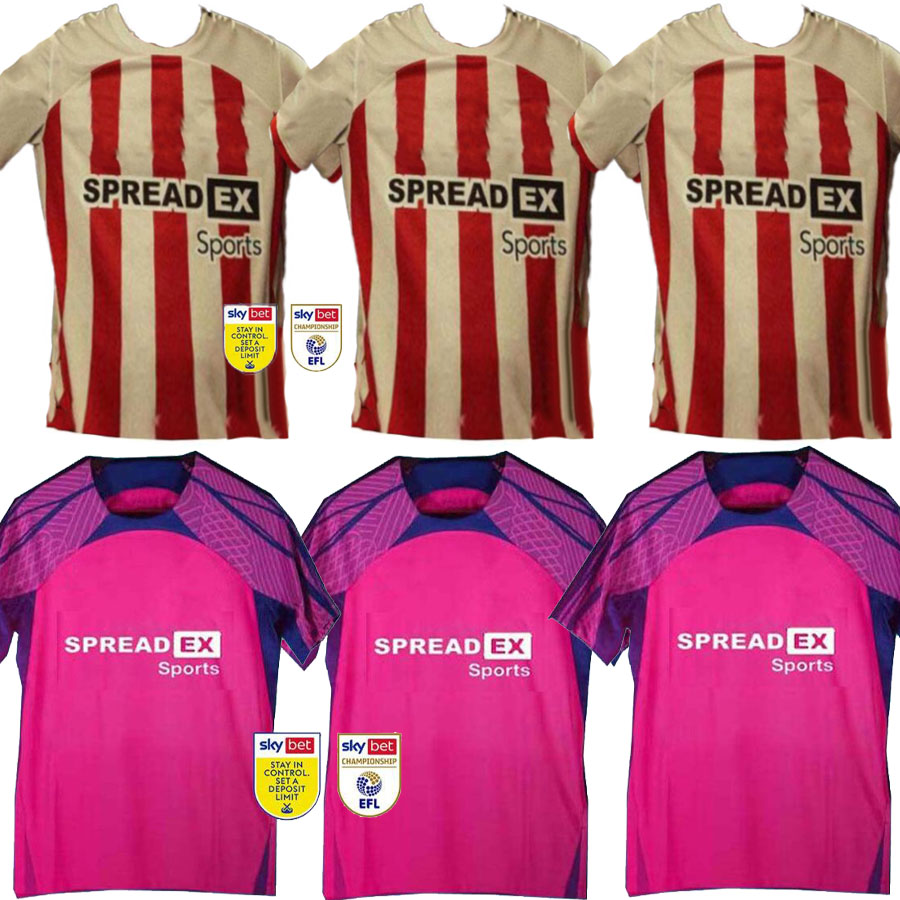 23 24 SUNDERLAND Home Soccer Jerseys 2023 STEWART SIMMS ROBERTS AMAD CLARKE DAJAKU EMBLETON EVANS O'NIEN Football Shirt