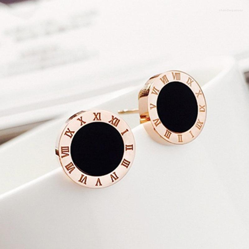 Stud Earrings 2023 Classic Roman Numerals Round Black Enamel For Women Stainless Steel Rose Gold Plated Earring Party Jewelry
Stud Earrings 2023 Classic Roman Numerals Round Black Enamel For Women Stainless Steel Rose Gold Plated Earring Party Jewelry