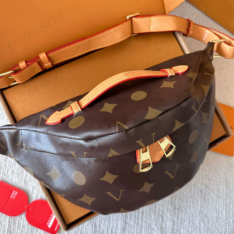 Classic Waist Bag Women Chest Purses Fashion Casual Men Designer Brown Crossbody Handbags with Letter Flower Shoulder Bags