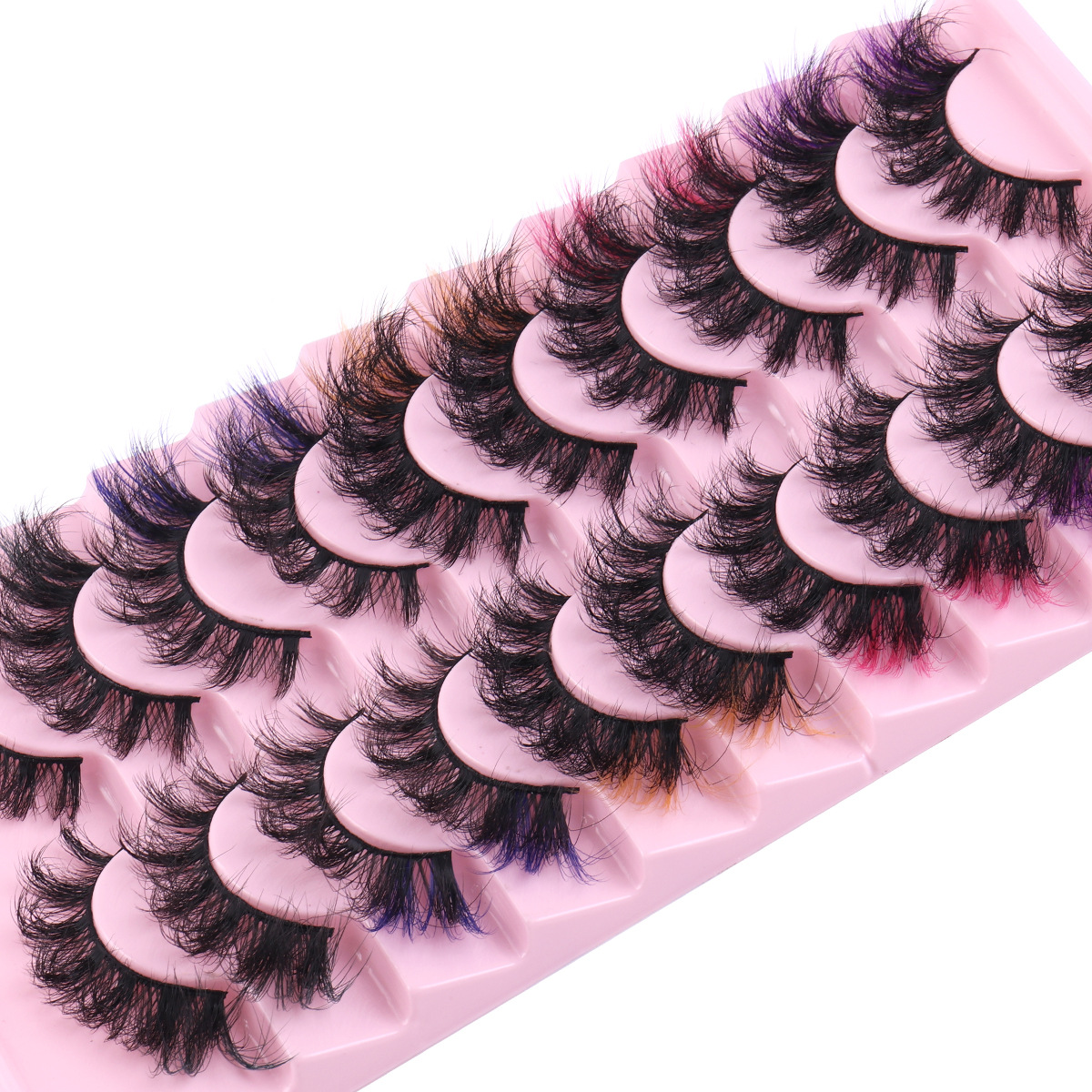 Colored Mink Eyelash Extensions - Natural Thick Fluffy 3D Full Strip Lashes Soft & Reusable lti-Layer X250925