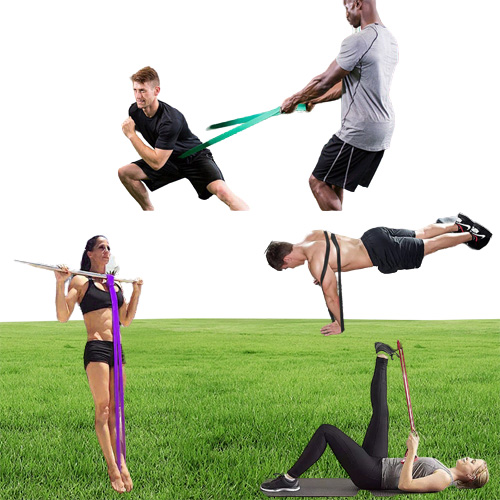 Virson Colourful 5 Size Yoga belt Resistance Bands Gym Home Exercise Women Yoga Tension Elastic Rubber Band for Men