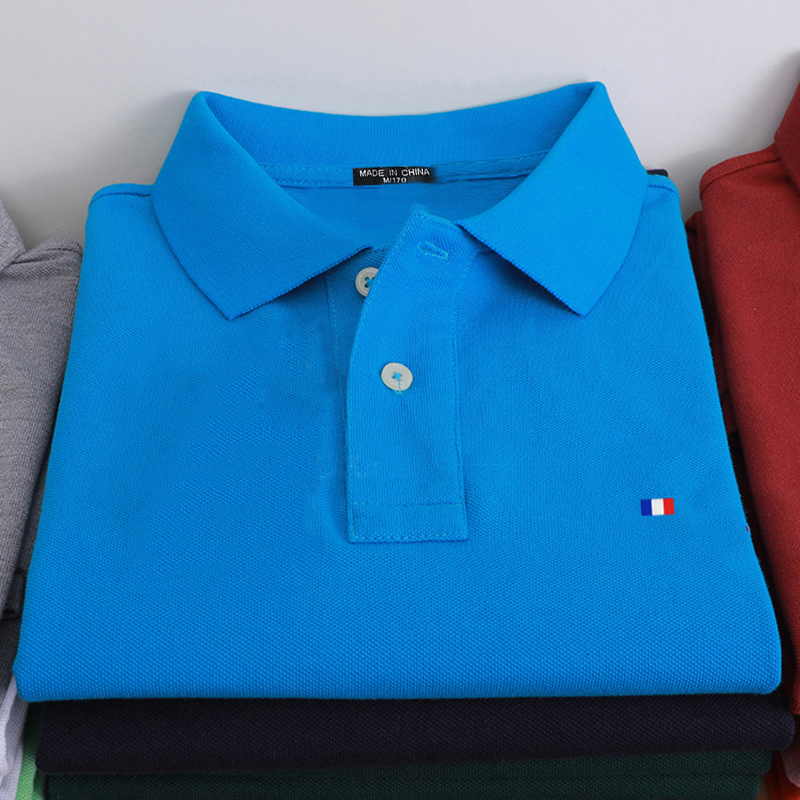 Men s T Shirts Top Quality Solid Color Mens Polo Shirts 100 Cotton Short Sleeve Casual Hommes Fashion Summer Lapel Male Tops 230713