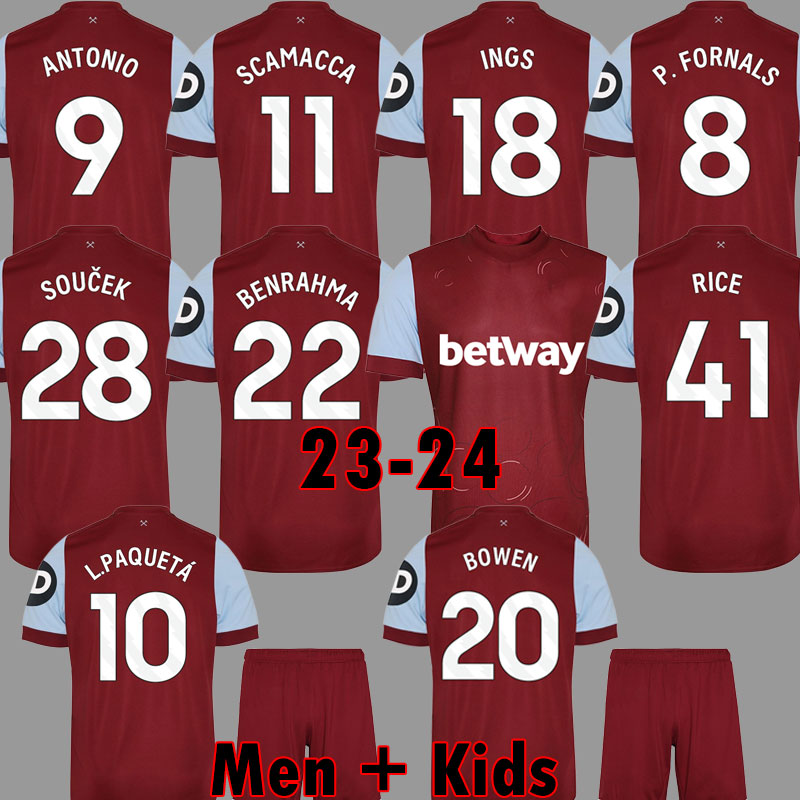 22 23 24 WHU soccer jerseys INGS 2023 2024 L. PAQUETA WEST SCAMACCA RICE kits LANZINI ANTONIO Hams FORNALS UNITED BOWEN football shirts BENRAHMA MEN Kids Equipment, Third
22 23 24 WHU soccer jerseys INGS 2023 2024 L. PAQUETA WEST SCAMACCA RICE kits LANZINI ANTONIO Hams FORNALS UNITED BOWEN football shirts BENRAHMA MEN Kids Equipment, Third