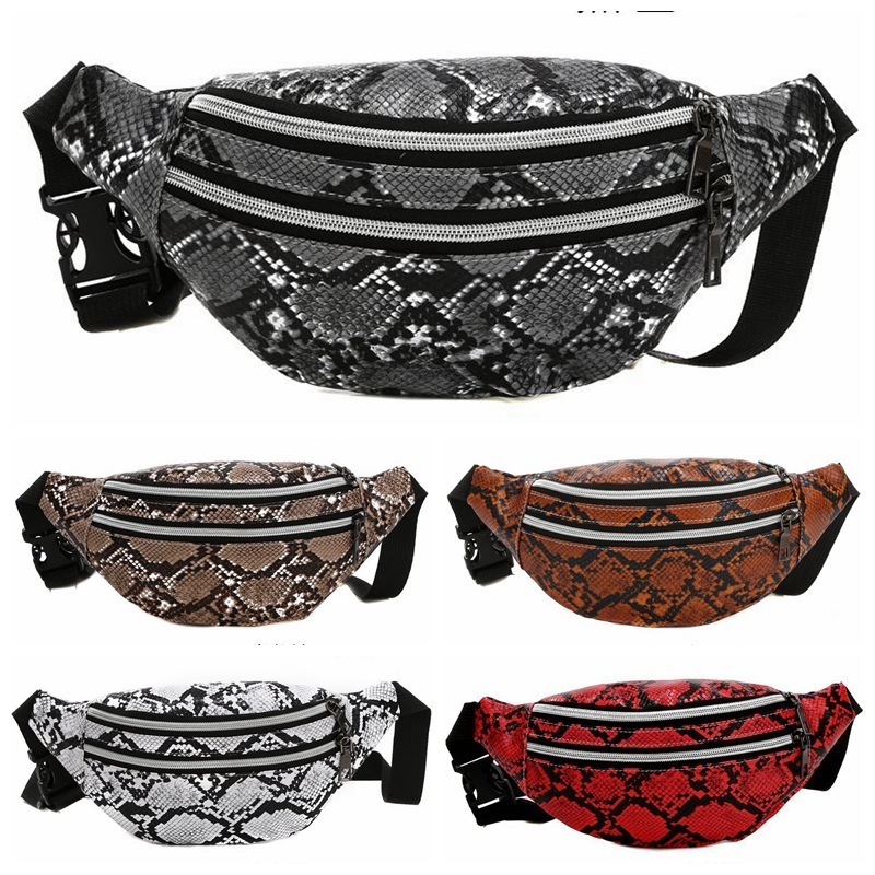 Waist Bags Travel Fashion Bag Womens Snake Pattern PU Leather Fanny Pack Ladies Portable Chest 230713