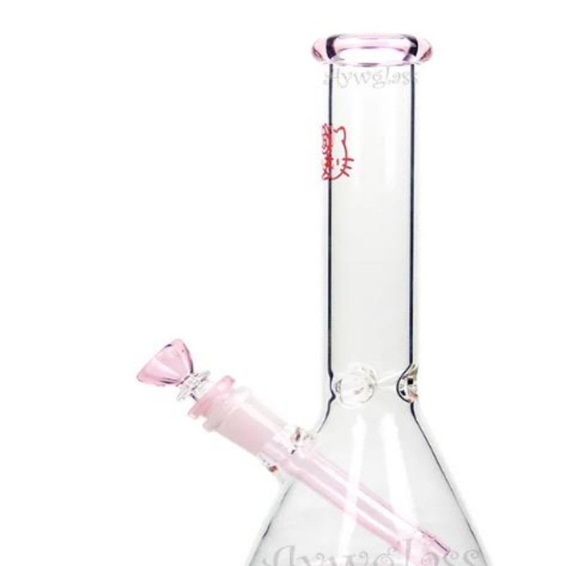 10 "pink Kitty Bong Cute hookah glass smoking KT beaker bottom clear tube small water tube color mouth wholesale price 14mm